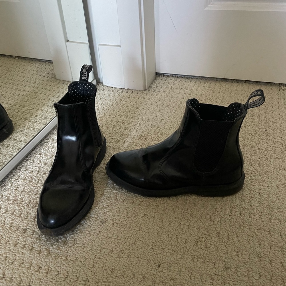 Doc Martens Patent Chelsea Boots